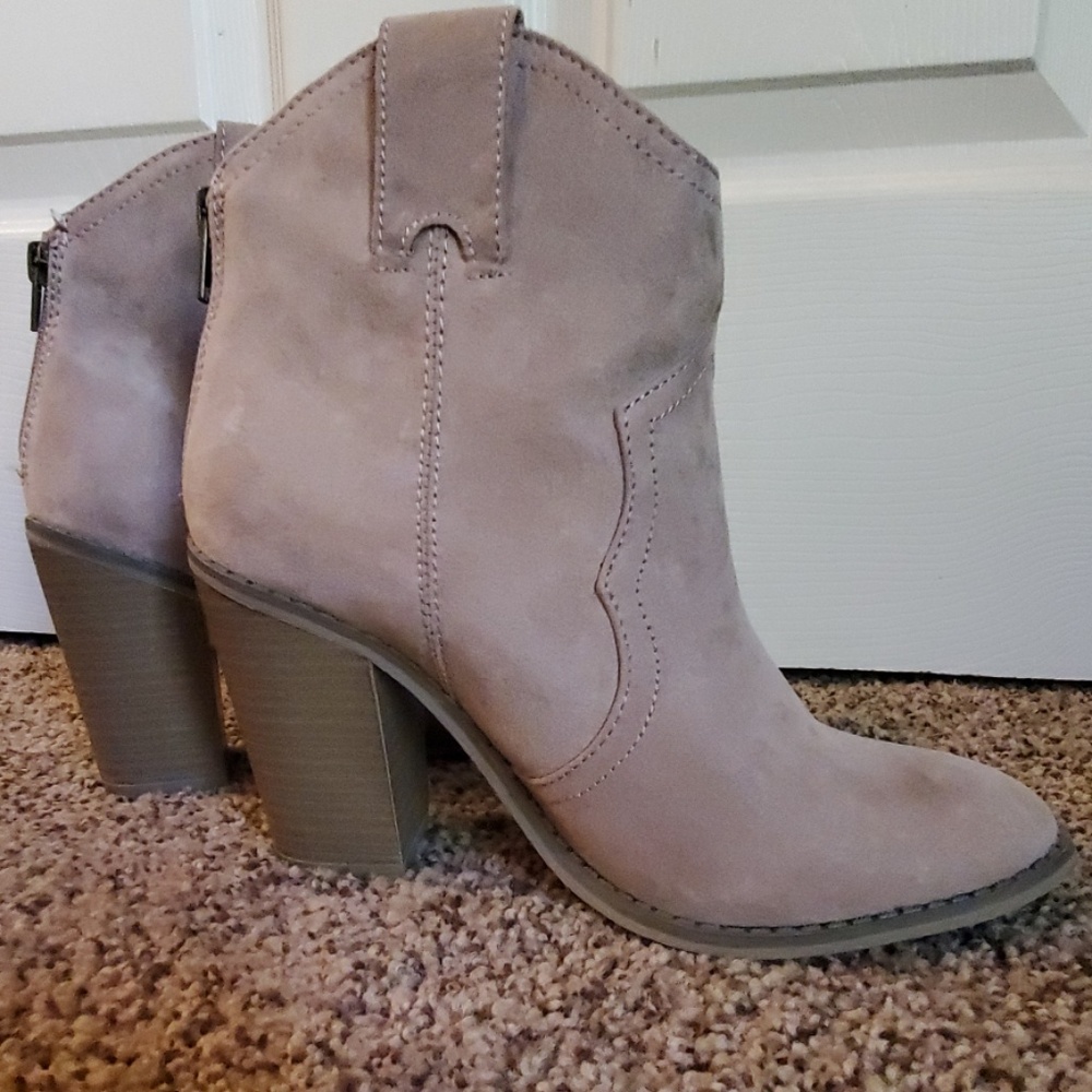 Beige ankle boots